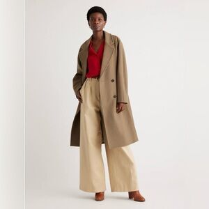 Italian Wool Double-Breasted Slouch Coat